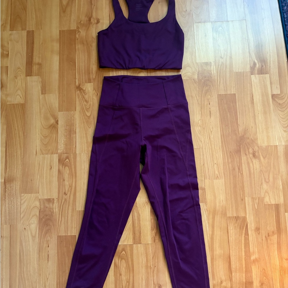 Girlfriend Collective Purple Leggings and Top Set